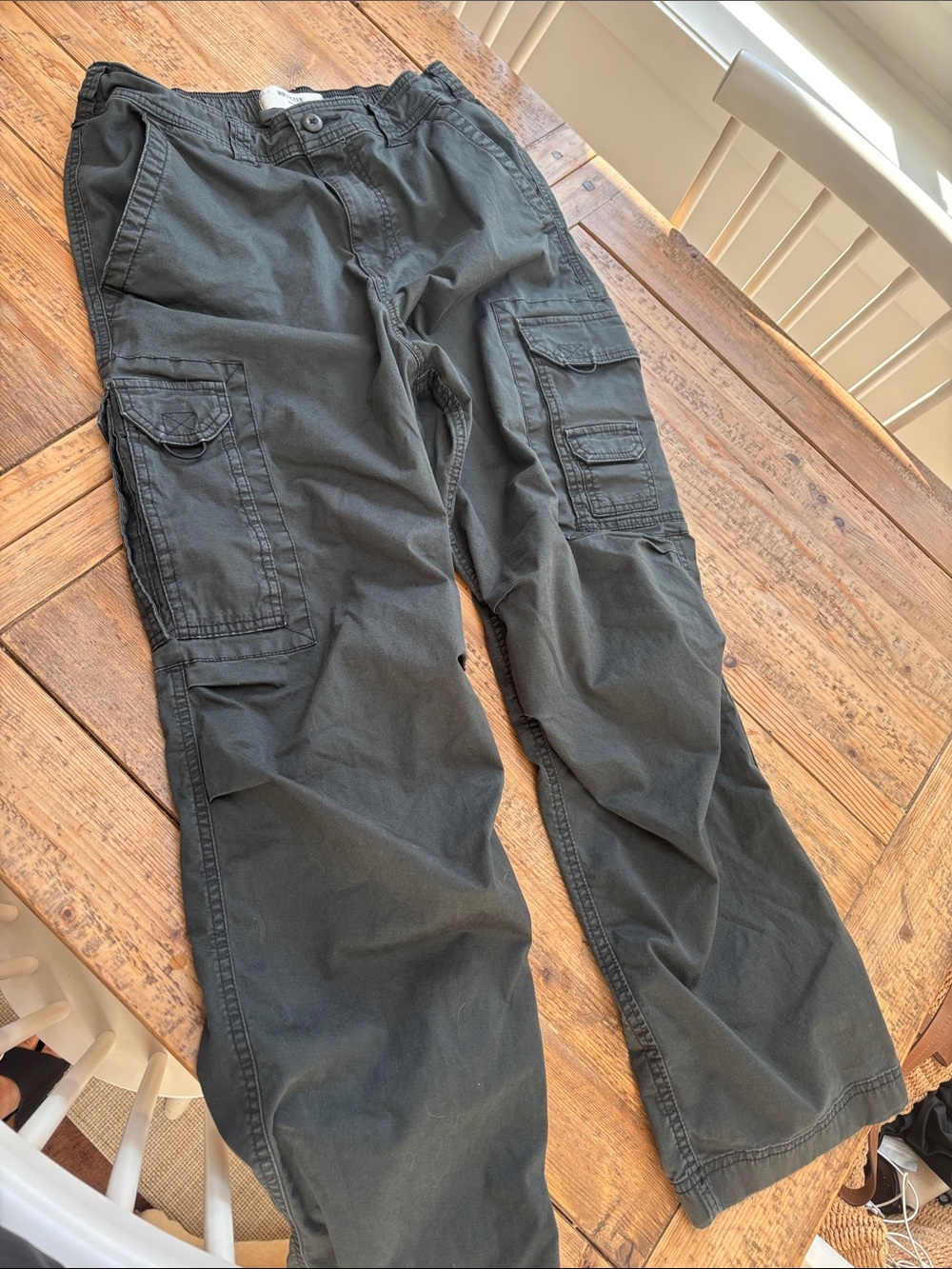 Hollister Dark Gray Cargo Pants with Multi-Pocket Utility
